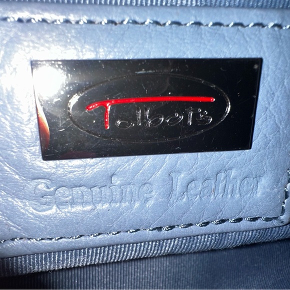 Beautiful genuine leather Talbots handbag in dusty blue. - Picture 2 of 2